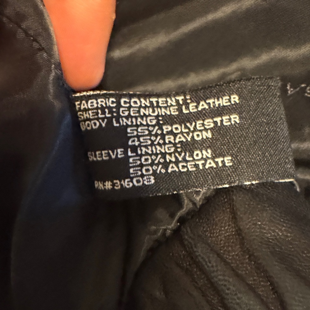 Mens XXL Vintage Jos A Bank Black Leather Bomber Jacket - Picture 4 of 5